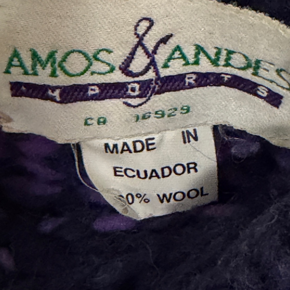 🩵 Vintage 90s 100% Wool Otavalo Knit Sweater | Chunky Fair Isle Cozy Pullover - Picture 7 of 10